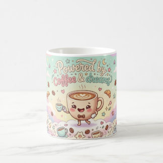 Drivs av kaffe och drömmar Kawaii-mugg Kaffemugg