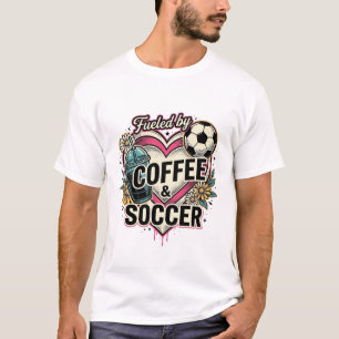 Drivs Av Kaffe Och Fotboll Vintage T-Shirt Design_
