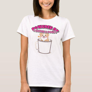 Drivs av kaffe och hundkysar Söt hundmamma T Shirt