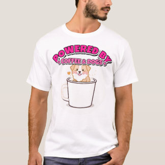 Drivs av kaffe och hundkysar Söt hundmamma T Shirt