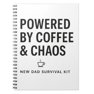 Drivs av kaffe och kaos Ny överlevnadskit för papp Anteckningsbok