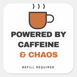 Drivs Av Kaffe Och Kaos Rolig Klistermärke