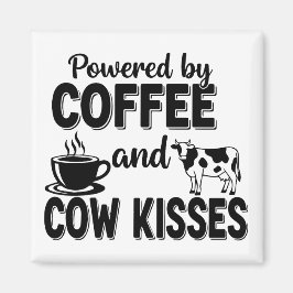 Drivs av kaffe och kosskål magnet