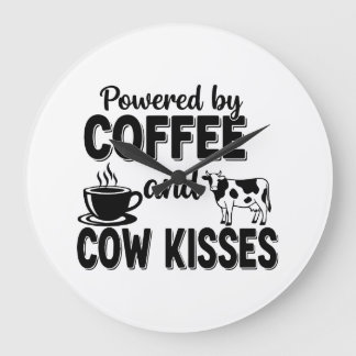 Drivs av kaffe och kosskyar stor klocka