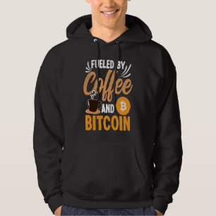 Drivs av kaffe och krypto kryptovaluta blockkedja hoodie