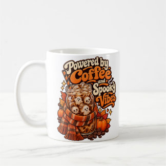 Drivs av Kaffe och Kusliga Vibrationer Halloweenmu Kaffemugg