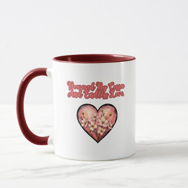 Drivs av kaffe och oändlig kärlek Mamma Liv Mugg (Vänster)