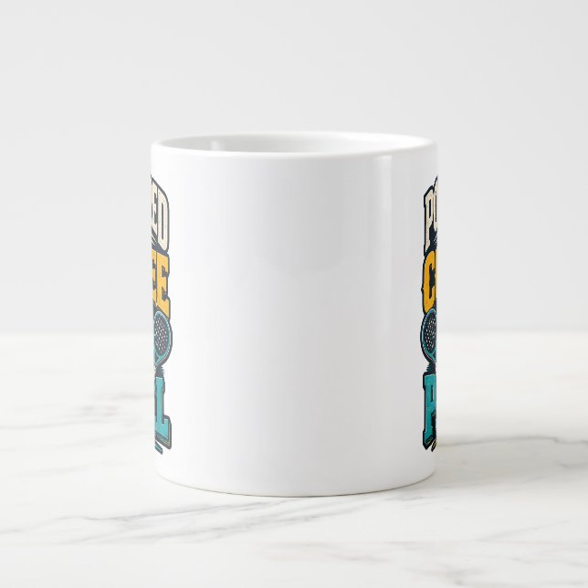 Drivs Av Kaffe Och Padel Retro Sport Jumbo Mugg (Framsidan)