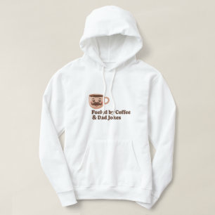 Drivs av kaffe och pappaskämt – rolig Citat Hoodie