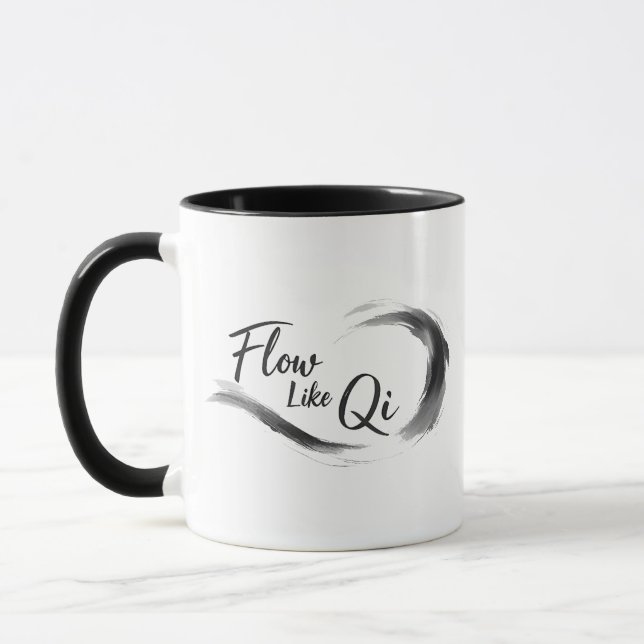 Drivs av kaffe och Qi-mugg  Akupunkturpresent Mugg (Vänster)