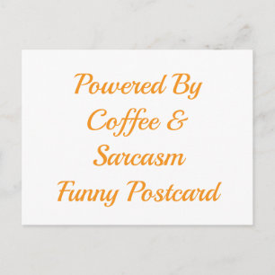 Drivs av kaffe och sarkasm Rolig vykort