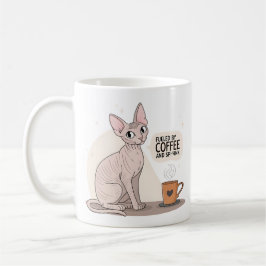 Drivs av kaffe och Sphynx-kattillustration Kaffemugg