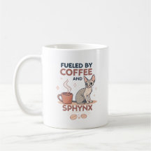 Drivs av kaffe och Sphynx-kattkonst