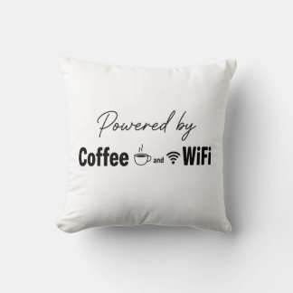 drivs av kaffe och wifi rolig citat kast kudde
