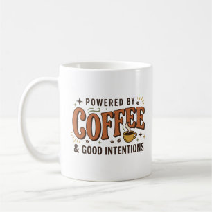 Drivs Av Kaffe Retro 70-tals Typografi Kaffemugg