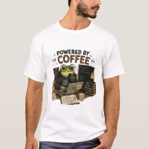 Drivs av kaffe Rolig programmerare T-shirt | Groda