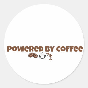 Drivs Av Kaffe Söt Kaffe Klassiker Runt Klistermärke
