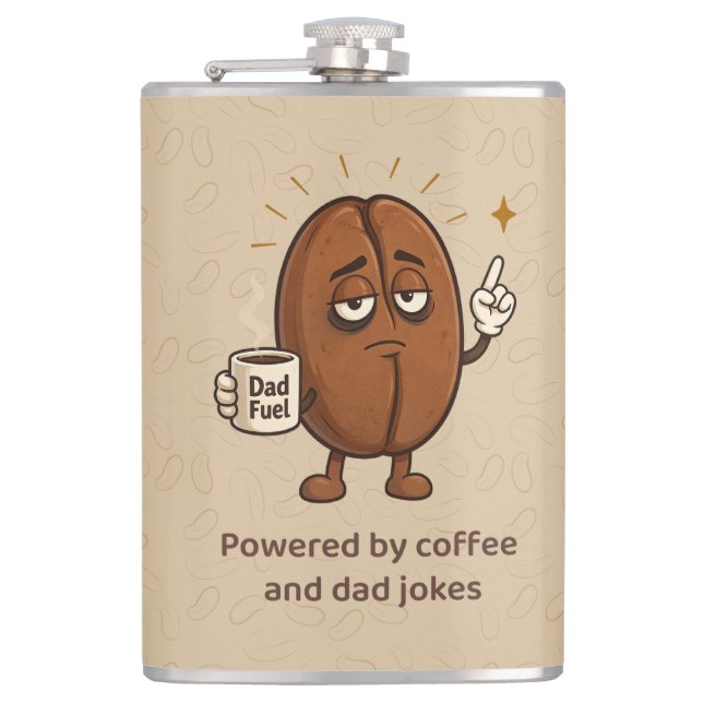 Drivs av kaffe Söt kaffeböna Fars dag Fickplunta (Framsidan)
