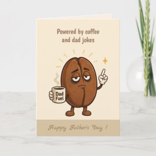 Drivs av kaffe Söt kaffeböna Fars dag Kort