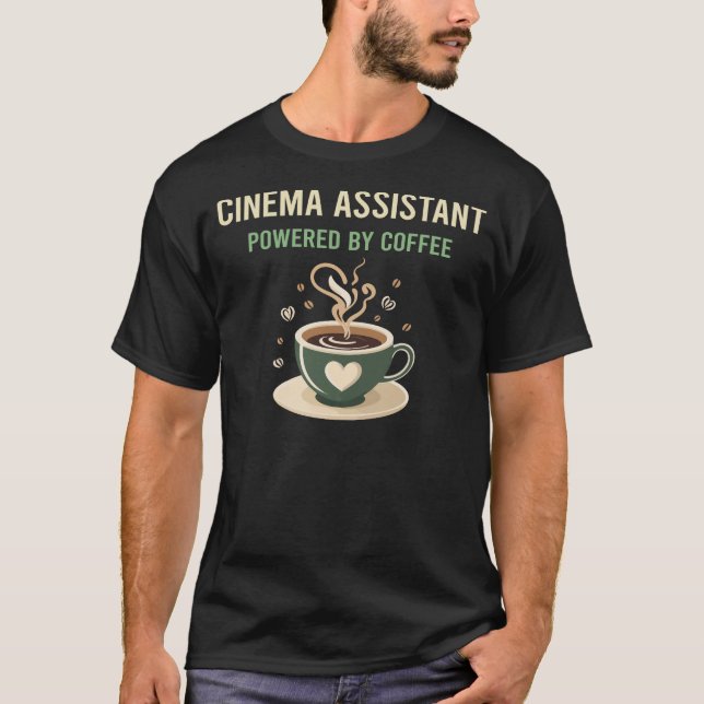 Drivs av kaffeassistenten t shirt (Framsida)
