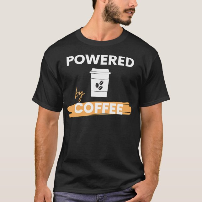 Drivs av kaffekoffeinkattlover  t shirt (Framsida)