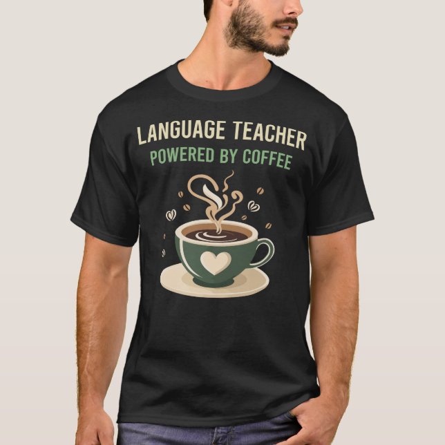 Drivs av kaffelärare t shirt (Framsida)