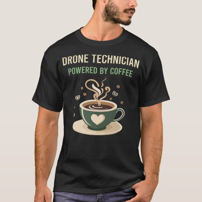 Drivs av kaffetekniker t shirt (Framsida)