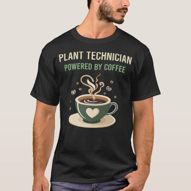 Drivs av kaffetekniker t shirt (Framsida)