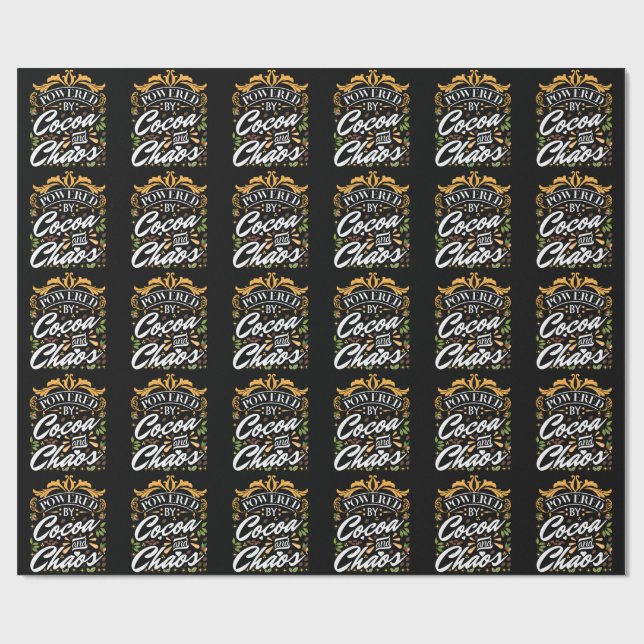 Drivs av kakao och kaos rolig julpresent  presentpapper (Platt)