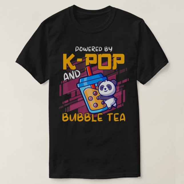 Drivs av Kand Bubble Tea Boba Tea KPOP T Shirt (Design framsida)