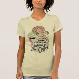 Drivs av Kärlek & Coffee - Funny Mor Day T Shirt