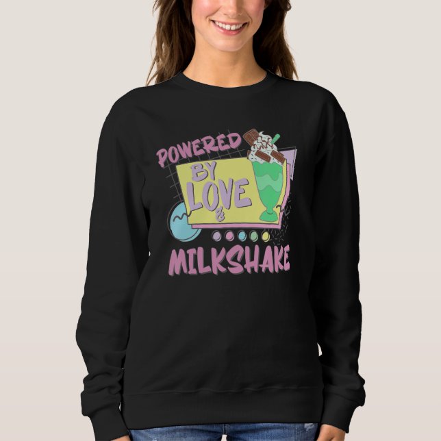 Drivs av Kärlek Milkshake Retro 80-talet Vem Kärle T Shirt (Framsida)