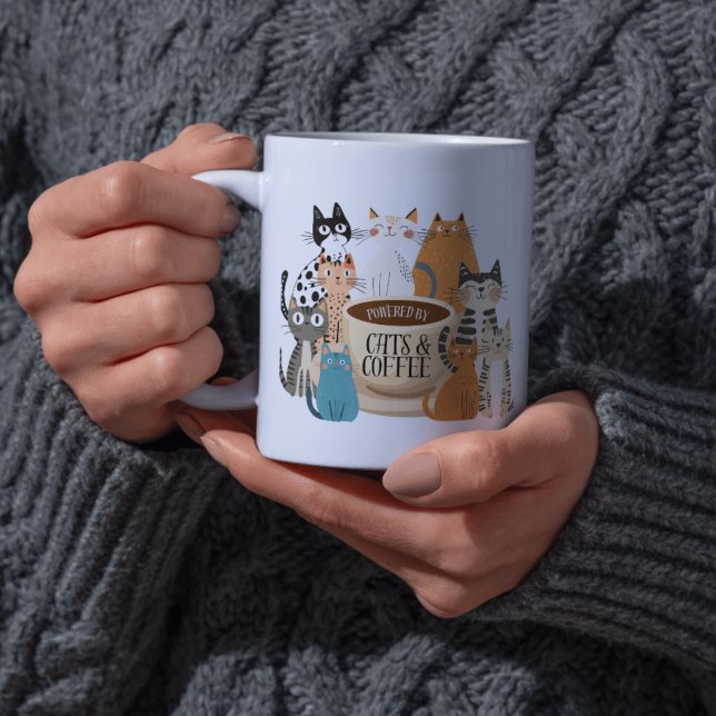 Drivs av katter och kaffe kaffemugg (Skapare uppladdad)