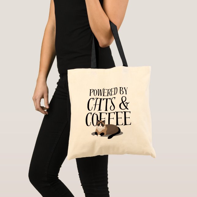 Drivs av katter och kaffe tygkasse (Framsida (produkt))