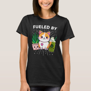 Drivs Av Katter Växter Ismatcha Grönt Te Roligt T Shirt