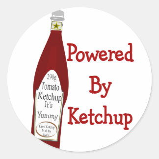 Drivs av Ketchup Runt Klistermärke