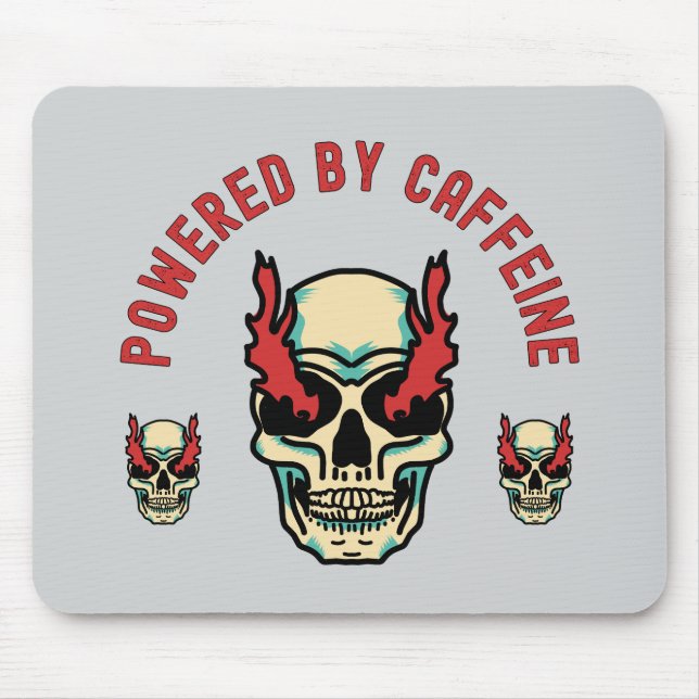 Drivs av koffein - Skullenergi Musmatta (Framsidan)