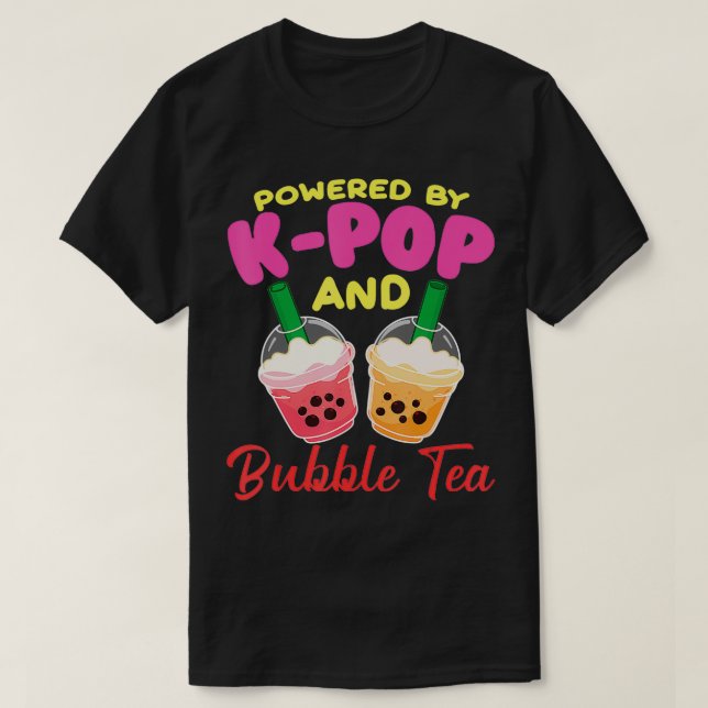 Drivs av Korea Bubble Tea KDrama Koreanska K T Shirt (Design framsida)