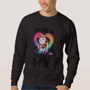 Drivs av Kpop Merchandise Cat K-Pop Mode Fang Lång Ärmad Tröja