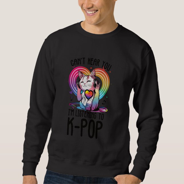 Drivs av Kpop Merchandise Cat K-Pop Mode Fang Lång Ärmad Tröja (Framsida)