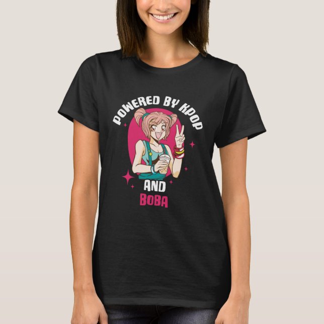 Drivs av Kpop och Boba T Shirt (Framsida)