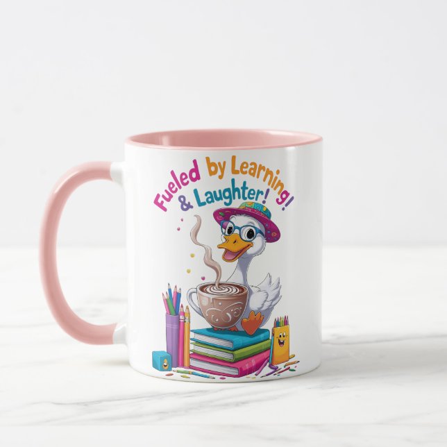 Drivs av Learning Goose Mug – Kul för skolstarten Mugg (Vänster)