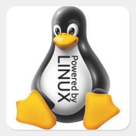 Drivs av Linux Fyrkantigt Klistermärke