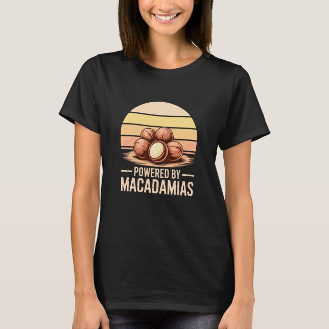 Drivs av Macadamias Retro Tropical Sunset Macada T Shirt (Framsida)