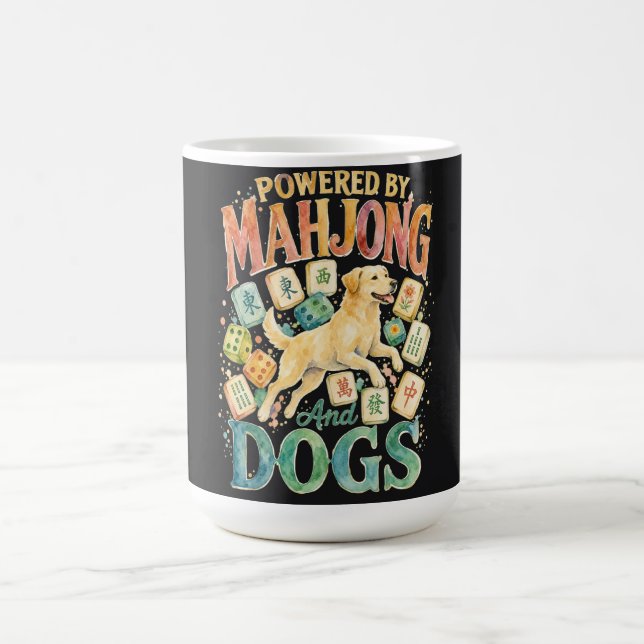 Drivs av Mahjong & Dogs Watercolor Labrador Kaffemugg (Center)