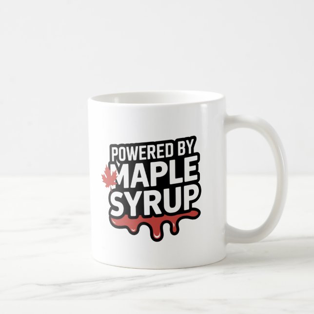 Drivs av Maple Syrup’ - Lustigt kanadensiskt Pride Kaffemugg (Höger)
