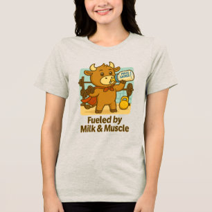 Drivs av Mjölk & Muscles - Funny Bullio Tecknad T Shirt