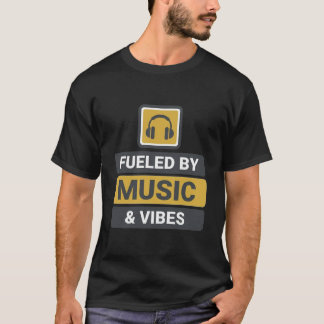 Drivs Av Musik Och Vibrationer Hörlurar Musikälska T Shirt