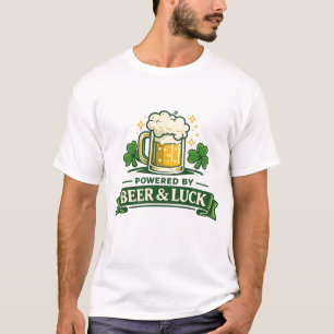 Drivs av öl och tur Rolig St. Patrick's Day T Shirt