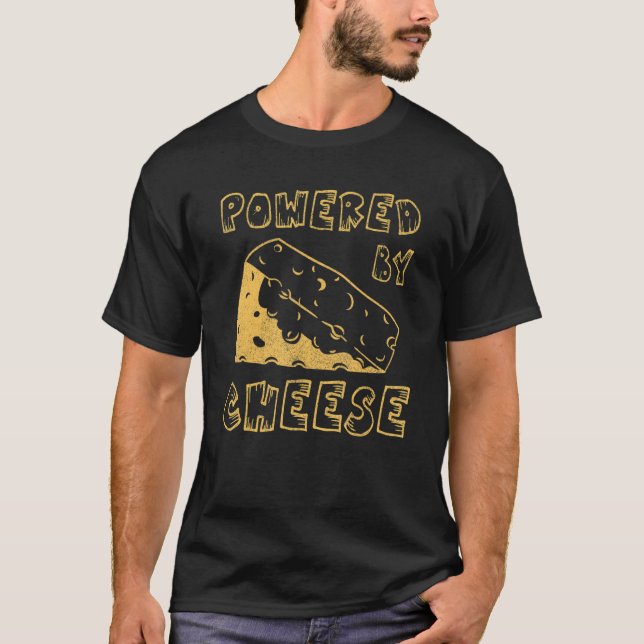Drivs av ost Foodie Snack Cheddar Cheese T Shirt (Framsida)